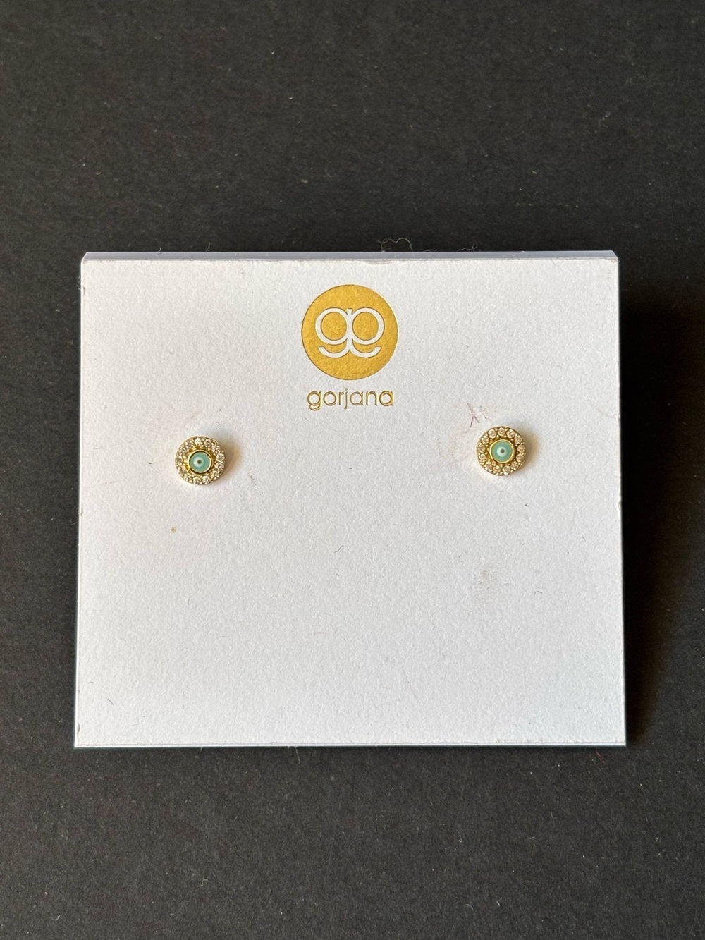 Gorjana Gold Turquoise Pavé Mini Evil Eye Stud Earrings 925